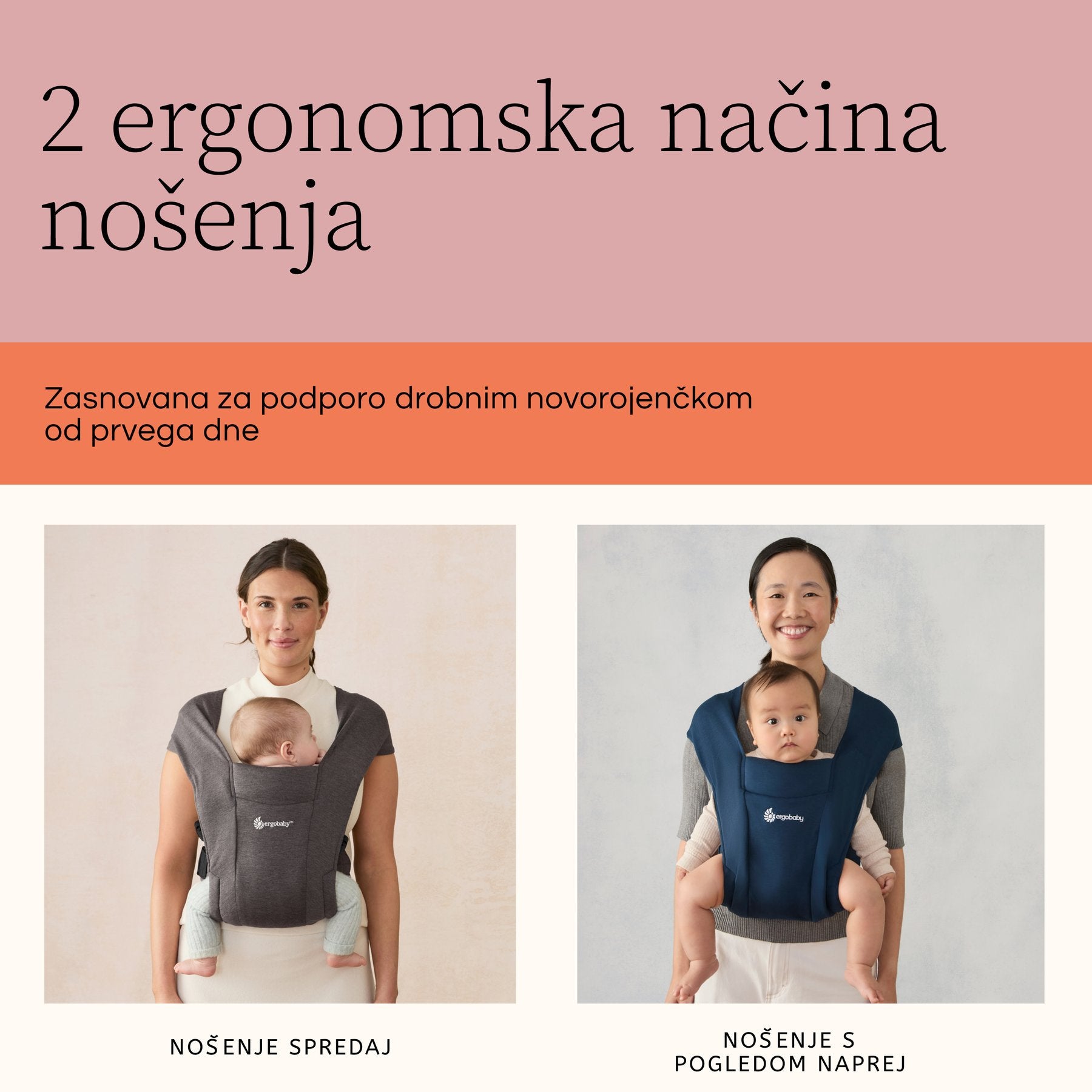 Ergobaby® Fascia Porta Bebè Embrace Heather Grey