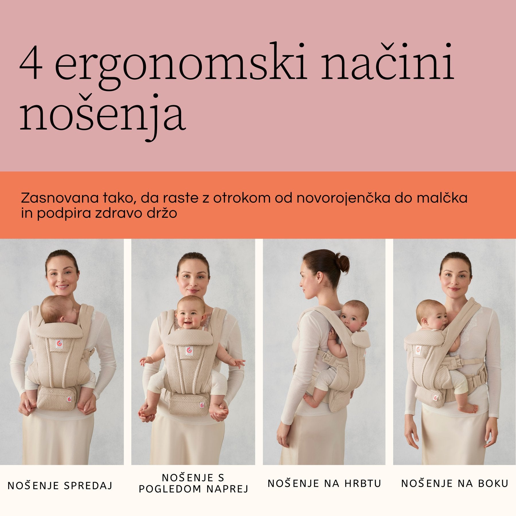 Ergobaby® Marsupio Omni Deluxe Mesh Pearl Grey