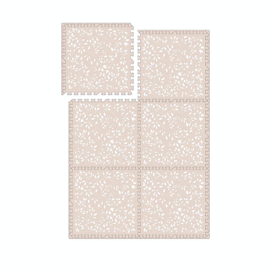 Evibell® Igralna podloga Puzzle 120x180 Leaves Cream Tan Evibell
