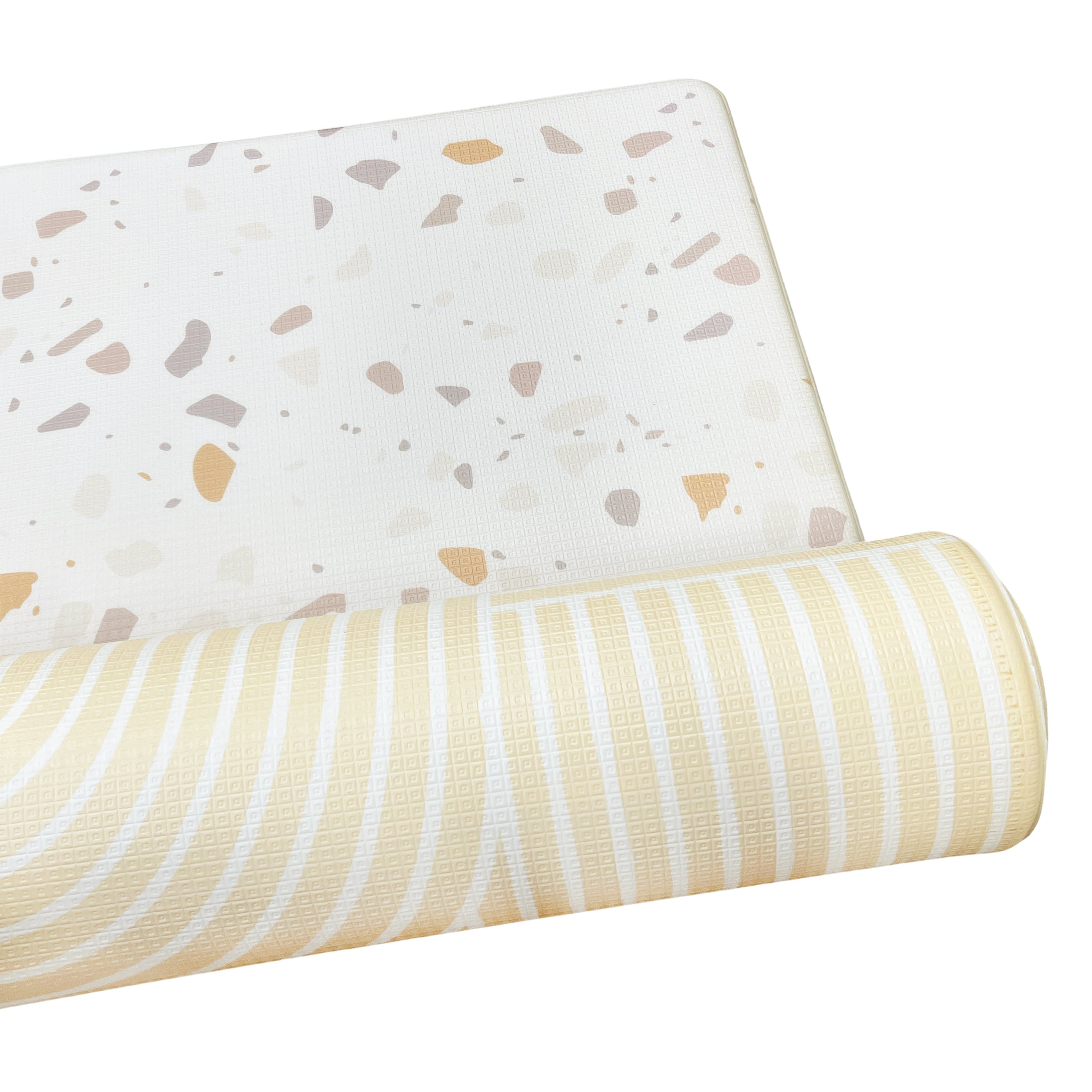 Evibell® Reversible Play Mat made of TPU Foam 140x200 Confetti/Terracotta