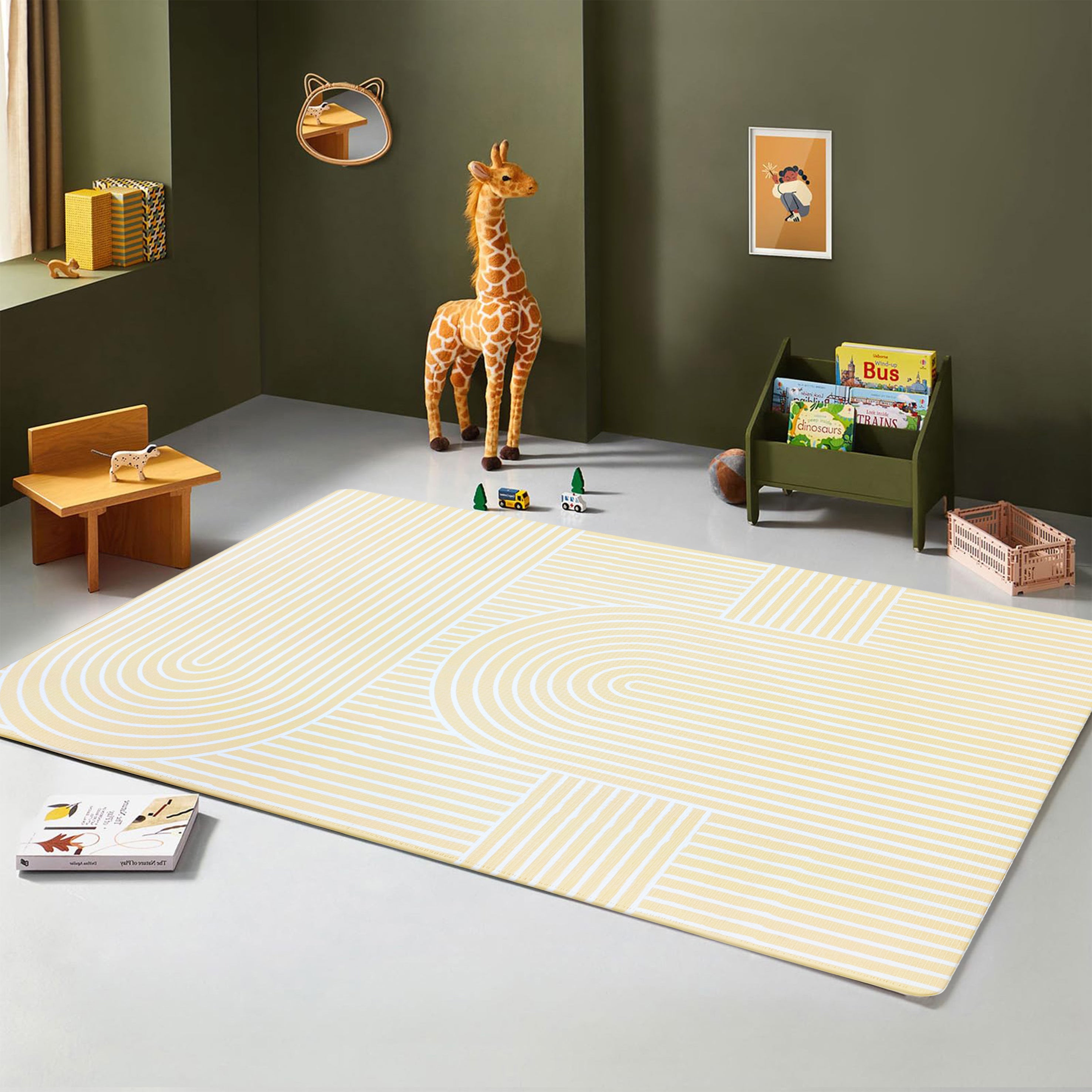 Evibell® Reversible Play Mat made of TPU Foam 140x200 Confetti/Terracotta