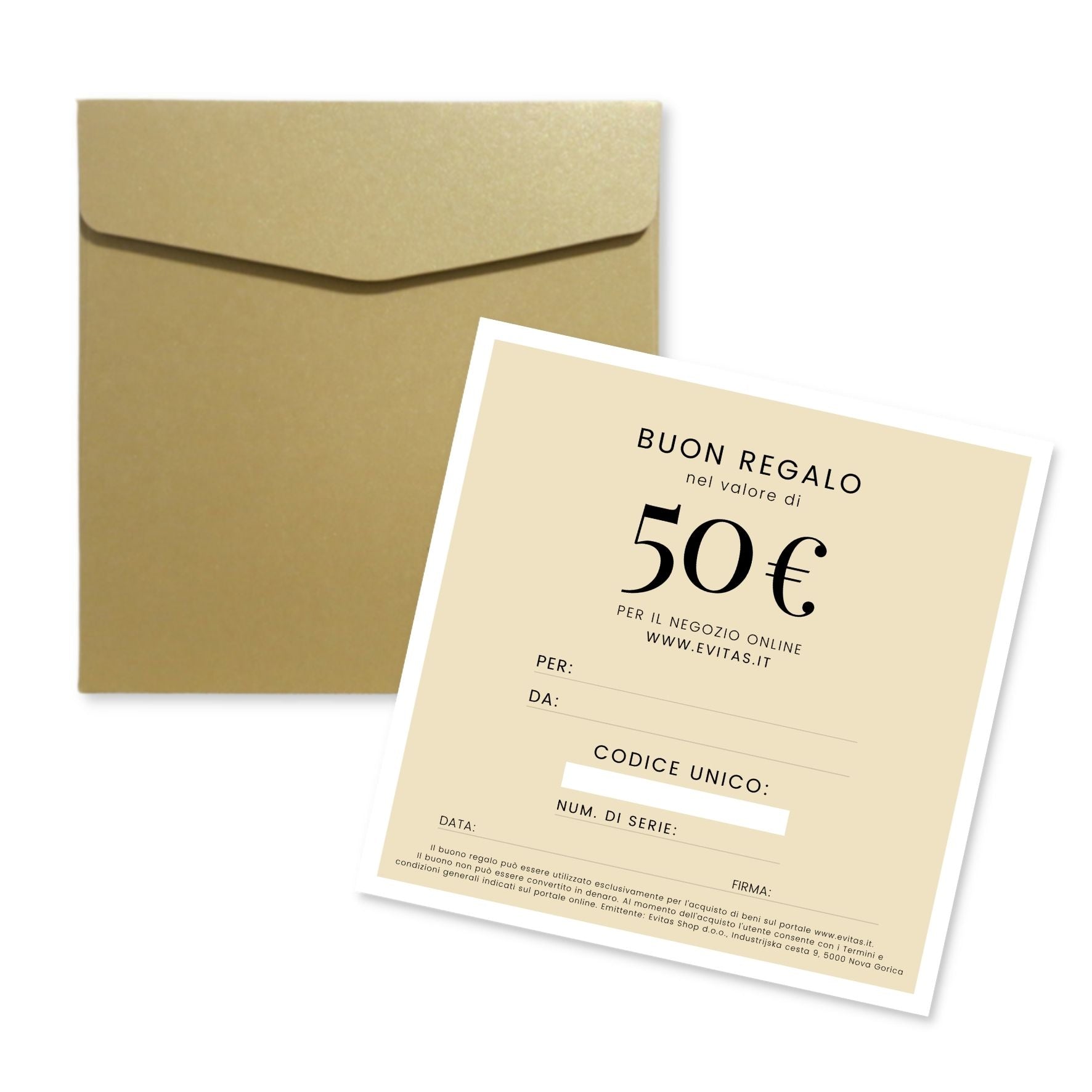 Evitas BUONO REGALO FISICO Evitas