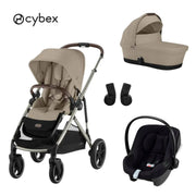 Cybex® Otroški voziček 3v1 Gazelle™ S + Avtosedež Aton B2 Almond Beige Cybex