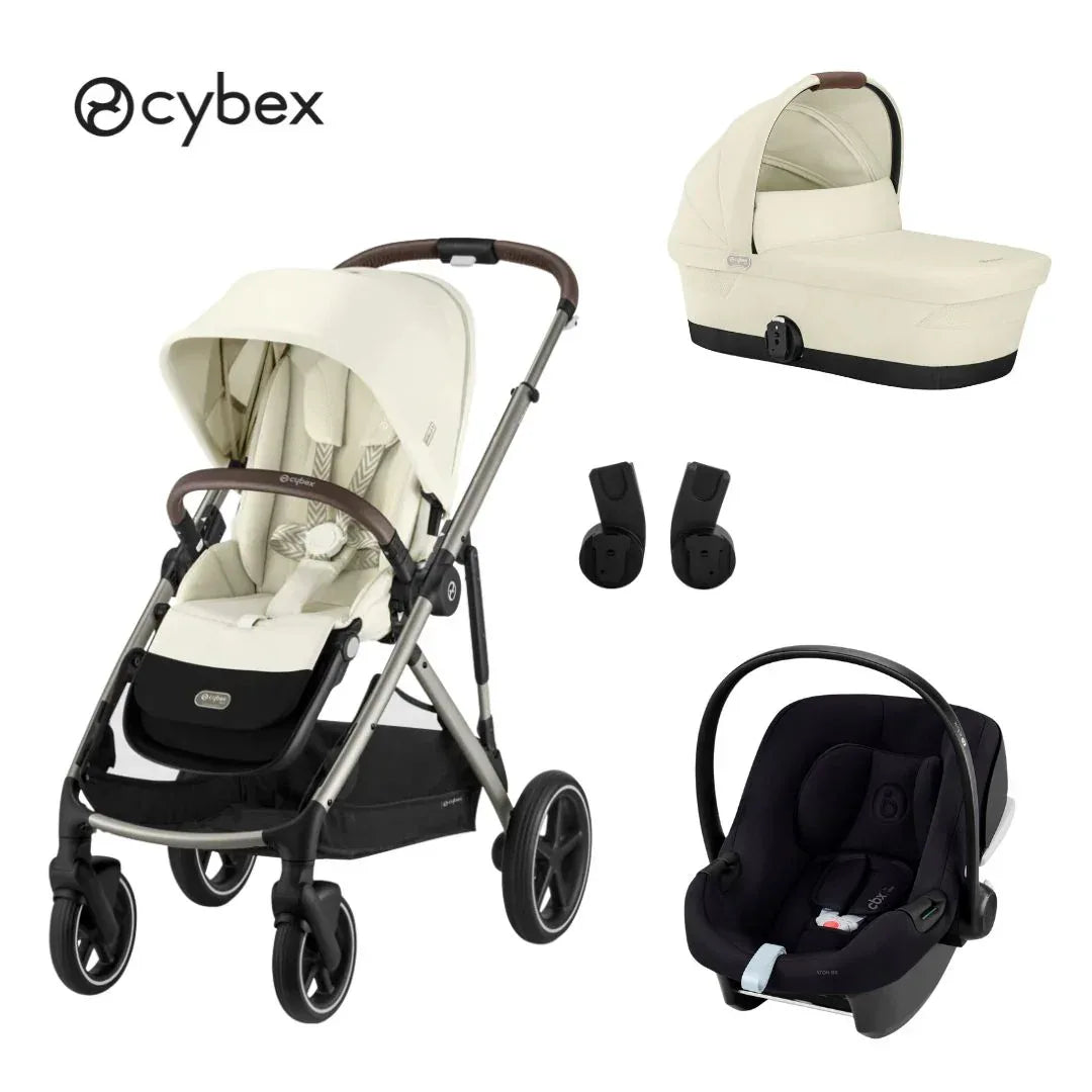 Cybex® Otroški voziček 3v1 Gazelle™ S + Avtosedež Aton B2 Seashell Beige Cybex