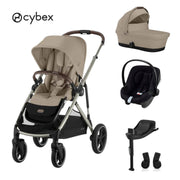 Cybex® Otroški voziček 4v1 Gazelle™ S + Avtosedež Aton B + IsoFix baza One Almond Beige Cybex