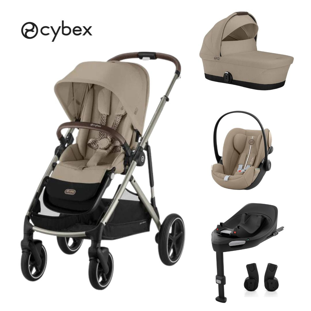 Cybex® Otroški voziček 4v1 Gazelle™ S + Avtosedež Cloud G + IsoFix baza G Almond Beige Cybex