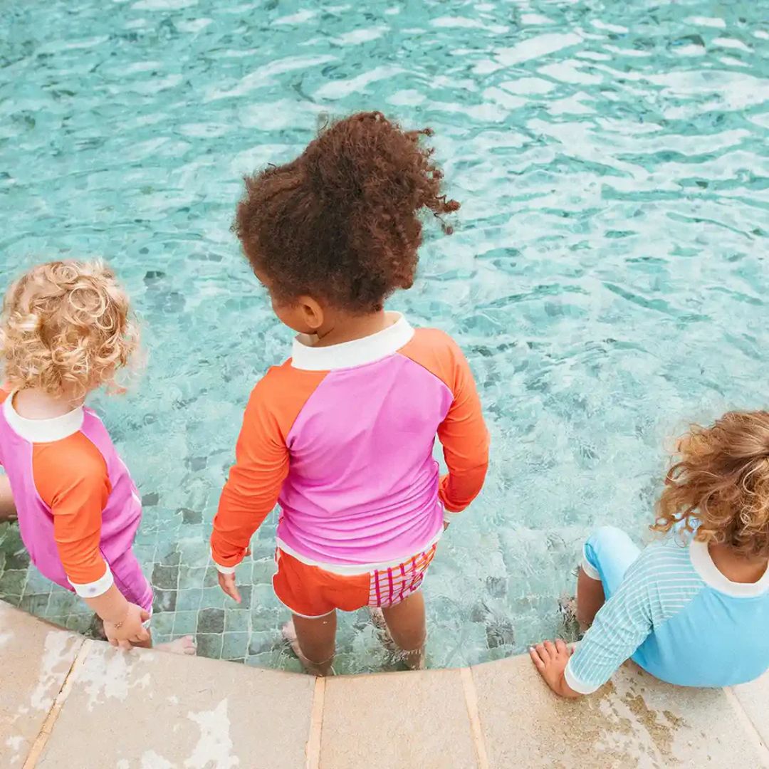 KiETLA® Otroška kopalna majica z dolgimi rokavi Pink/Red Ki ET LA