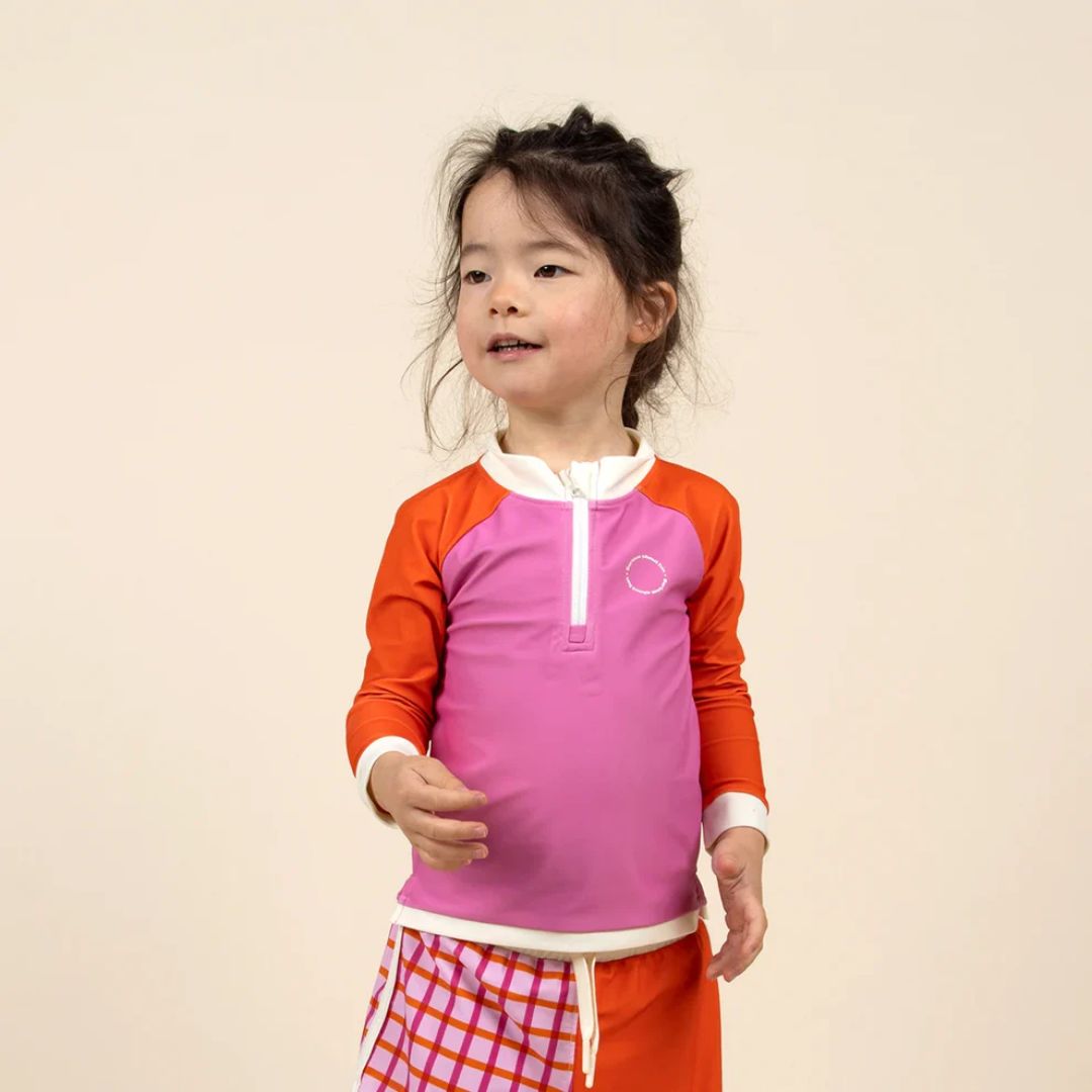 KiETLA® Otroška kopalna majica z dolgimi rokavi Pink/Red Ki ET LA