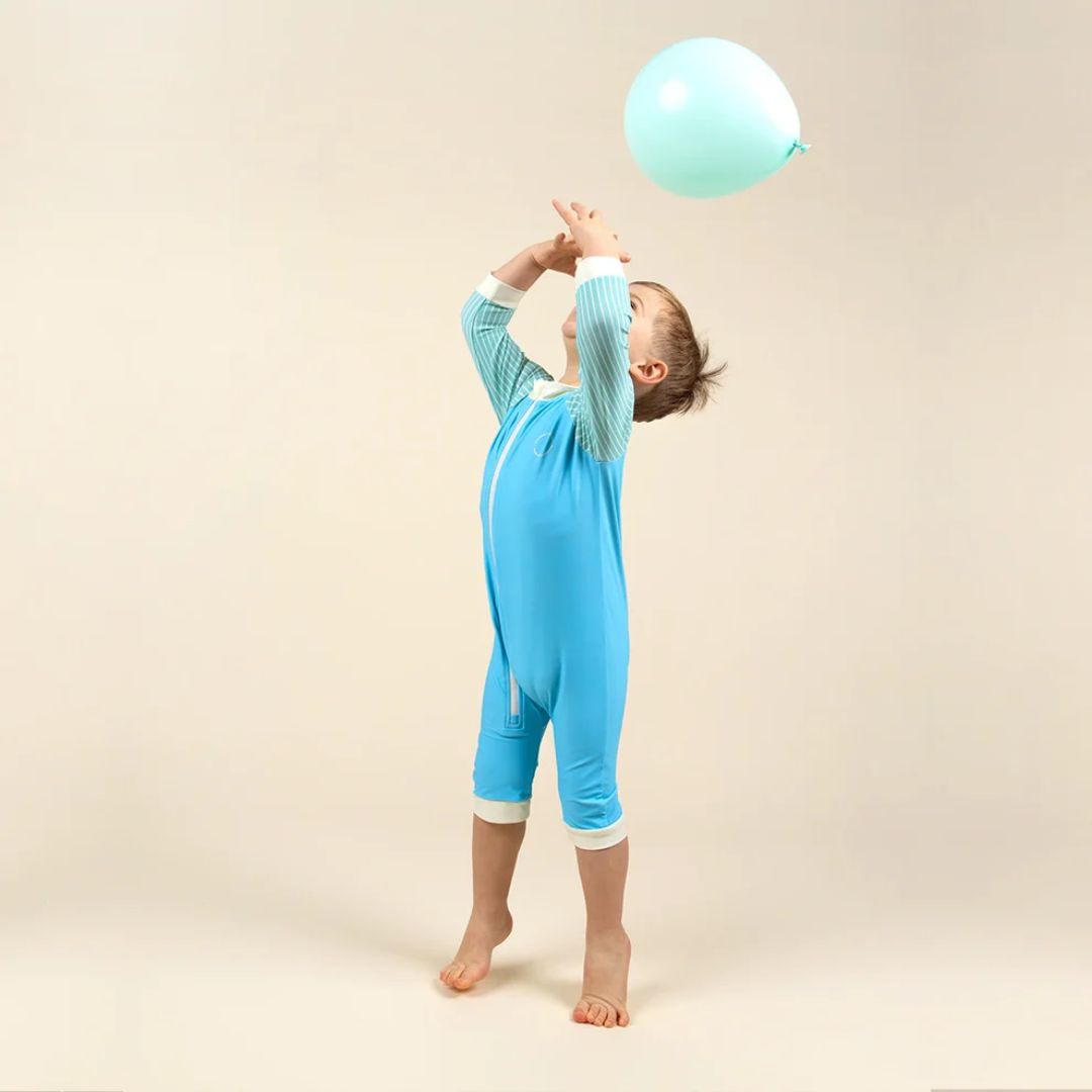 KiETLA® Otroške daljše enodelne kopalke Blue/Striped Ki ET LA