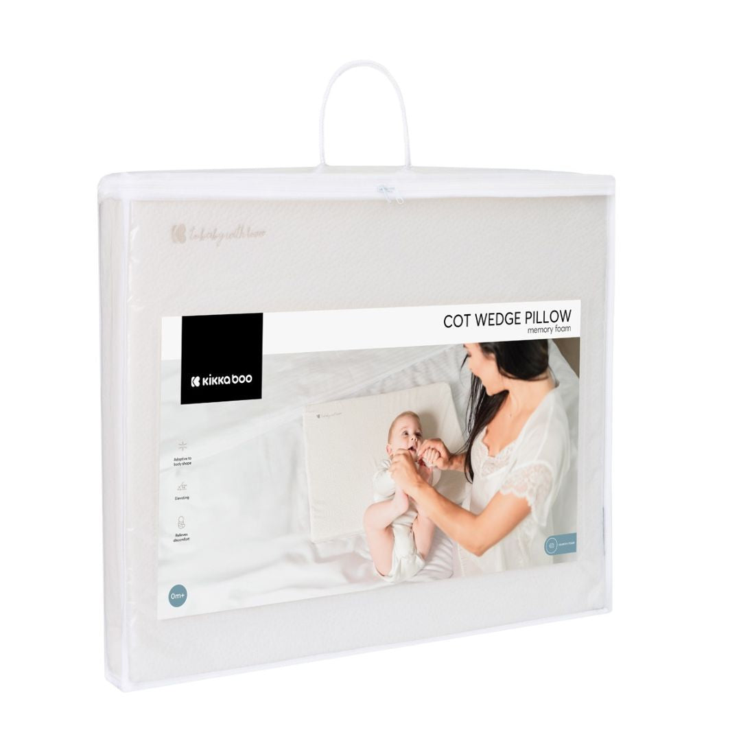 KikkaBoo® Vzglavnik z naklonom iz spominske pene Airknit White KikkaBoo