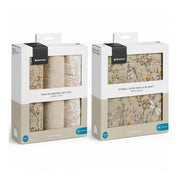 KikkaBoo® Odejica iz muslina 100x100 cm + povijalne pleničke iz muslina 3 kosi 100x100 cm Secret Garden Beige