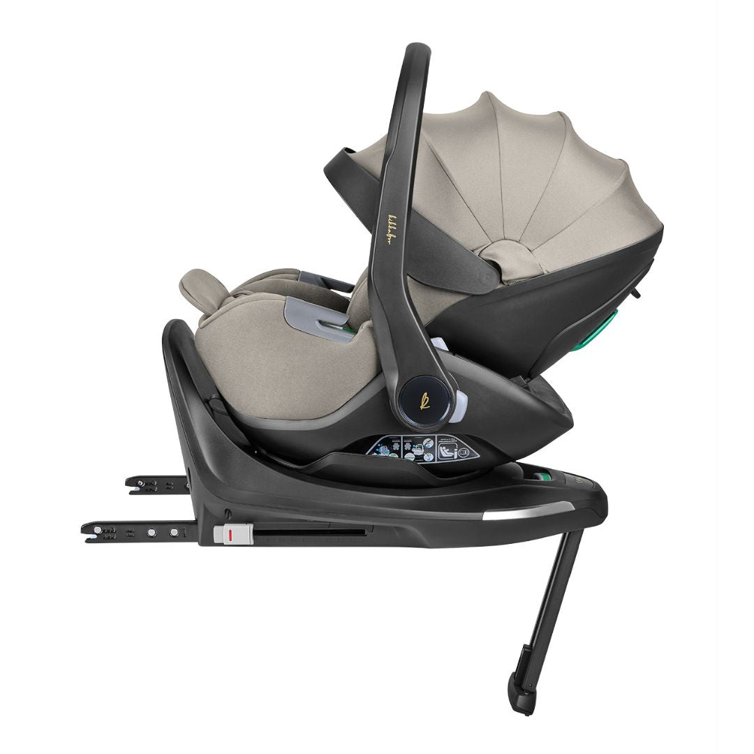 KikkaBoo® Platinum Otroški voziček 5v1 Goya + Avtosedež i-Class i-SIZE (40-87 cm) + Avtosedež i-Class Plus i-SIZE (40-105 cm) + Vrtljiva Isofix baza i-Class 360 Champagne KikkaBoo