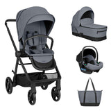 KikkaBoo® Poussette bébé avec nacelle 3en1 Mia Grey 2026