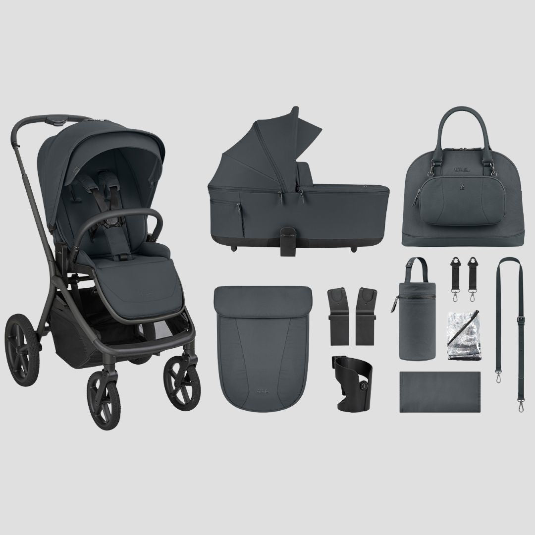 KikkaBoo® Platinum Otroški voziček s košaro 2v1 Goya Graphite KikkaBoo