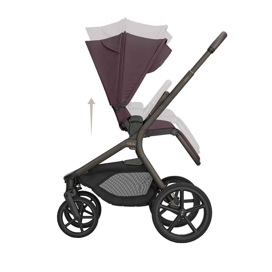KikkaBoo® Platinum Otroški voziček s košaro 2v1 Goya Merlot KikkaBoo