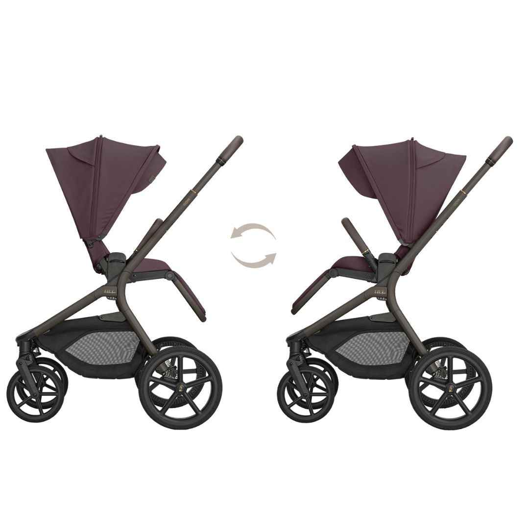 KikkaBoo® Platinum Otroški voziček s košaro 2v1 Goya Merlot KikkaBoo