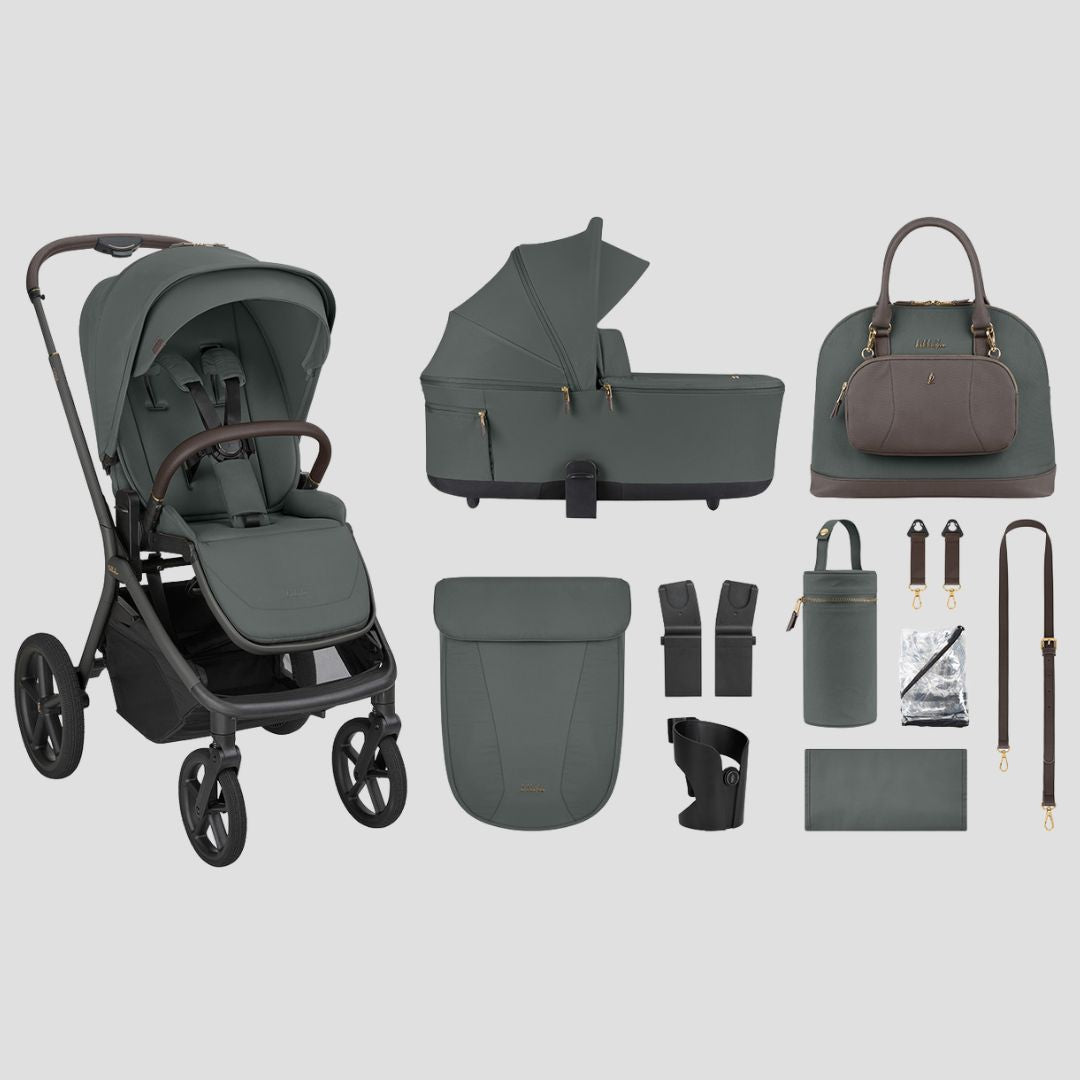 KikkaBoo® Platinum Otroški voziček s košaro 2v1 Goya Olive KikkaBoo