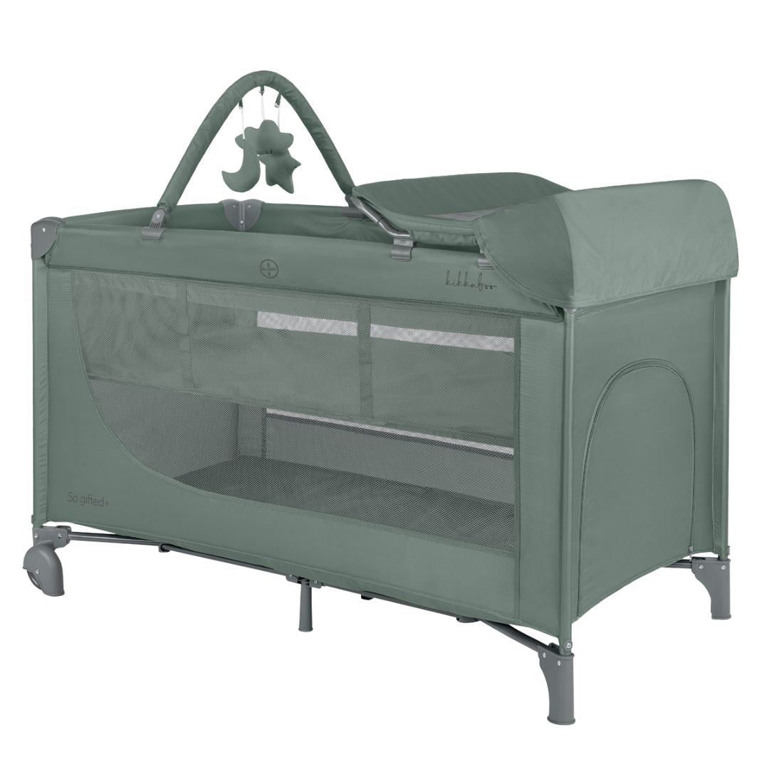 KikkaBoo® Prenosna posteljica 2 levels 125x65 So Gifted PLUS Green 2026 KikkaBoo