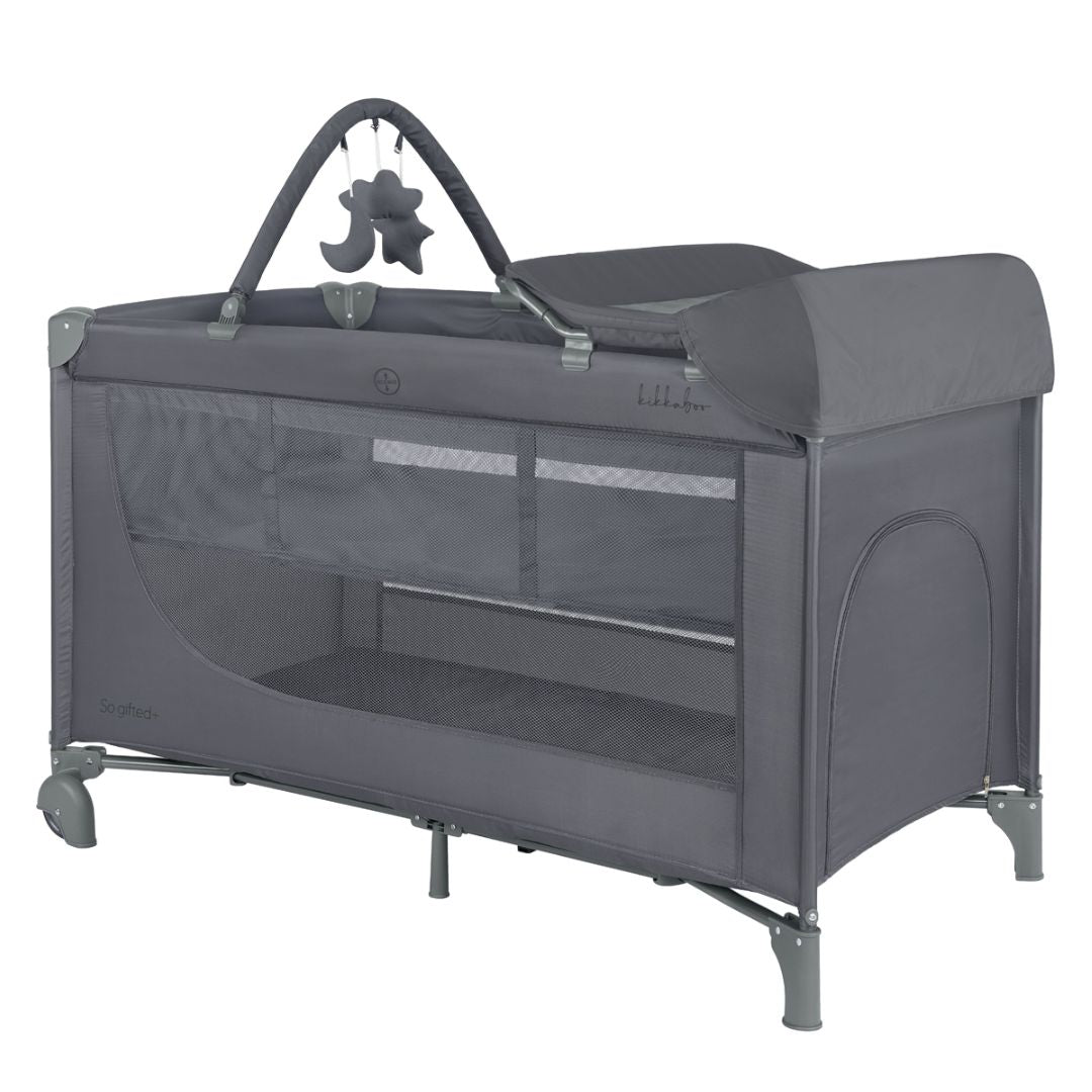 KikkaBoo® Prenosna posteljica 2 levels 125x65 So Gifted PLUS Grey 2026 KikkaBoo