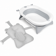 KikkaBoo® Sklopiva kadica za kupanje Foldy Grey + KikkaBoo® Jastučić za kadicu Bear Sand
