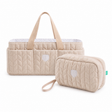 Koala Babycare® Diaper organizer and toiletry bag set Quilted Beige