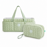 Koala Babycare® Diaper organizer and toiletry bag set Quilted Pale Green