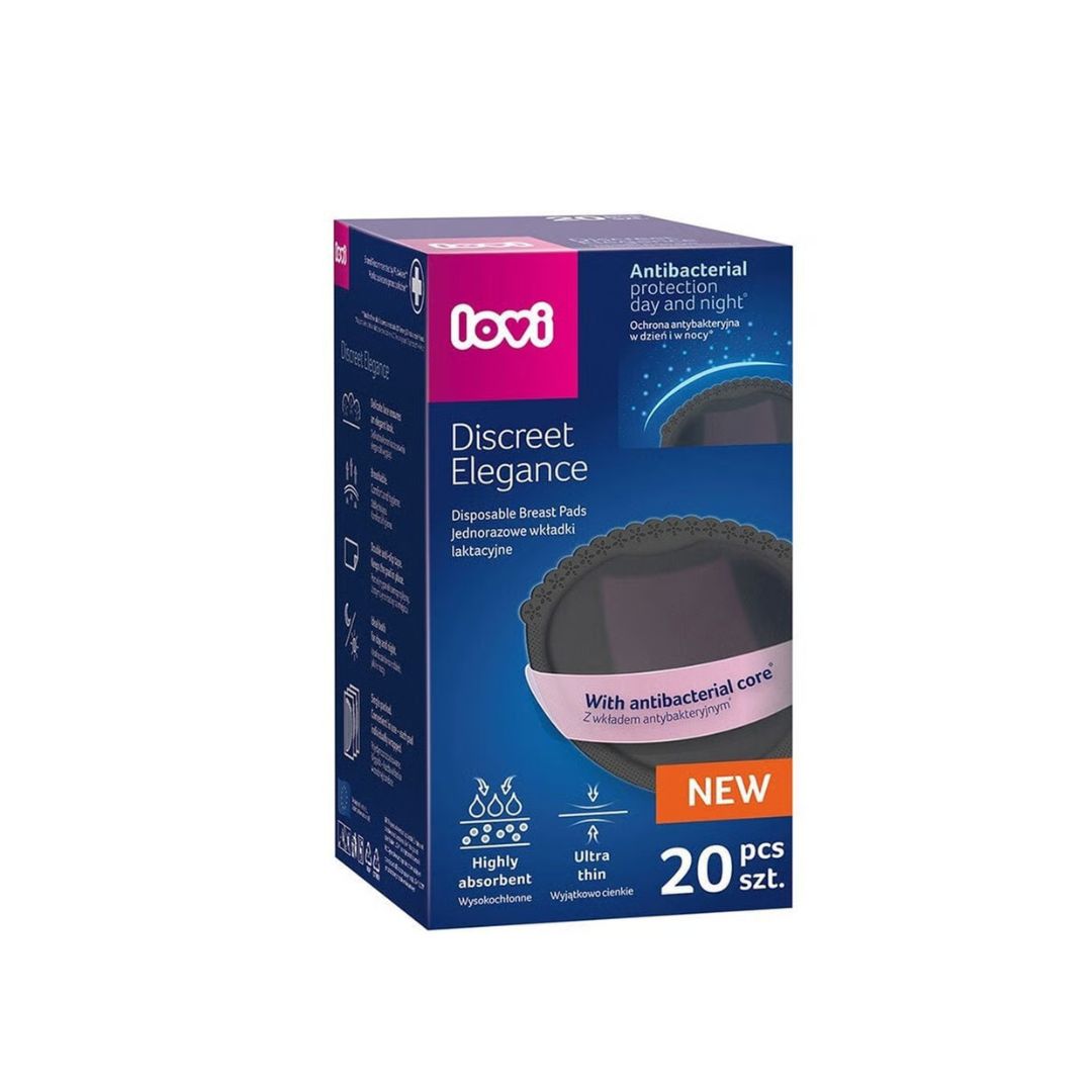 LOVI® Coussinets d'allaitement antibactériens 20 pcs Black