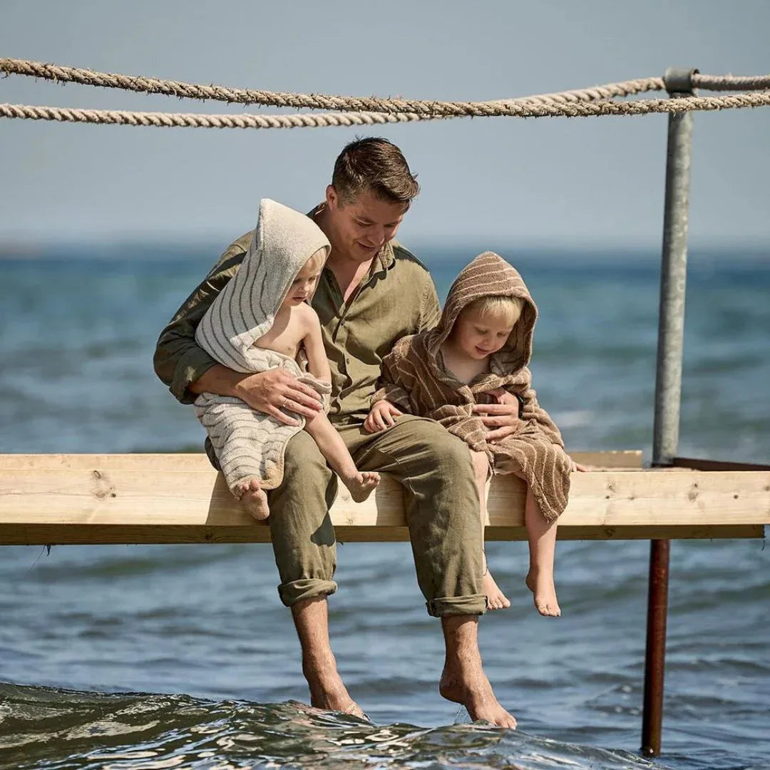 Leander® Bombažna brisača s kapuco Woodland Sage Green 80x80 Leander