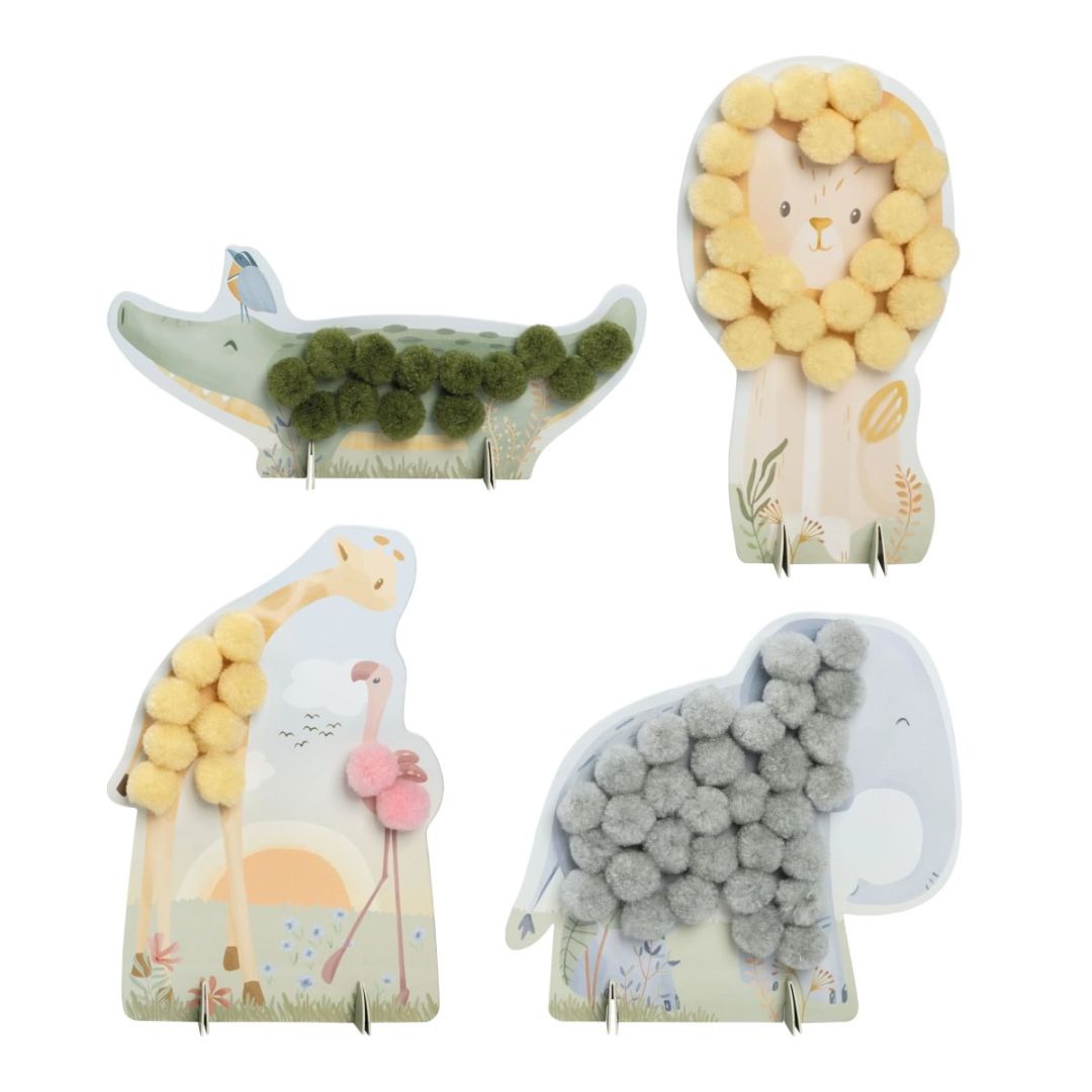 Little Dutch® Kartice s pomponima Safari Friends