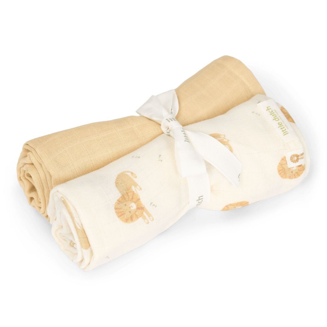 Little Dutch® Komplet 2 tetra pleničk Safari Leo – slika 2