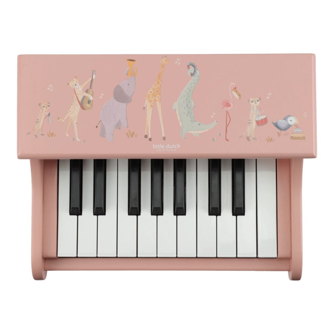 Little Dutch® Drveni klavir Safari Friends Pink