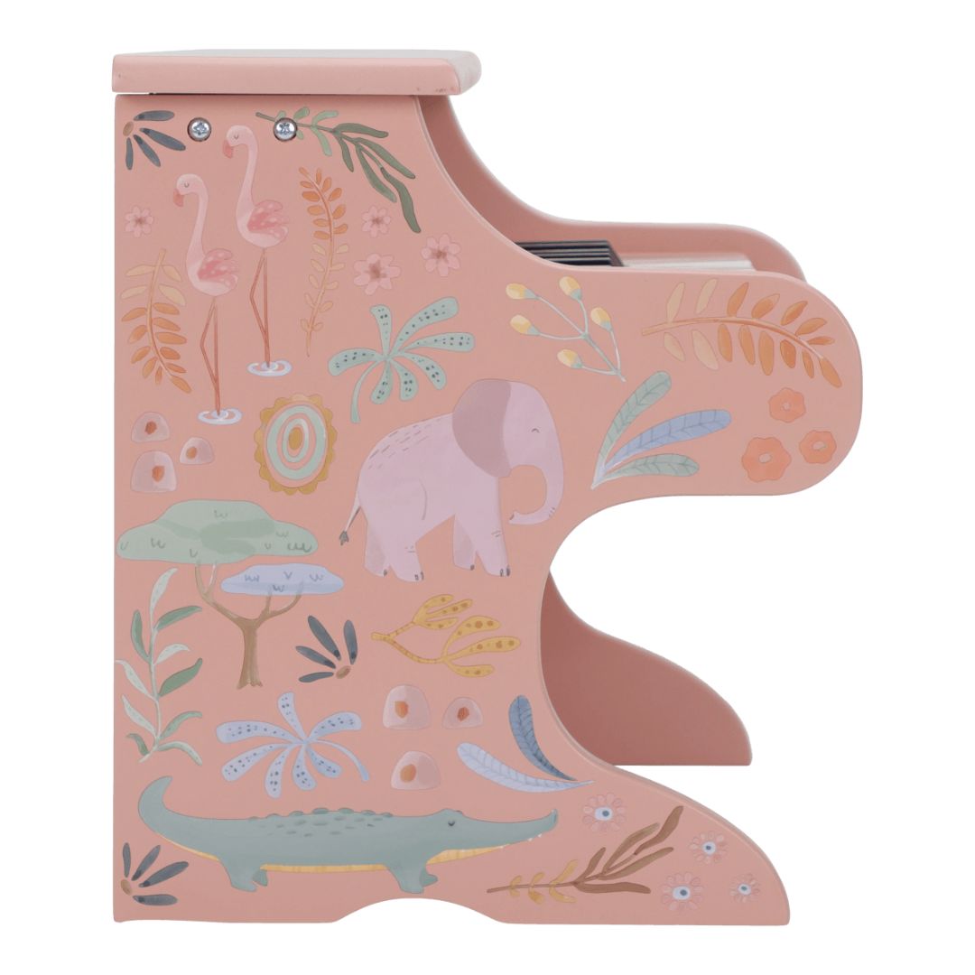 Little Dutch® Drveni klavir Safari Friends Pink