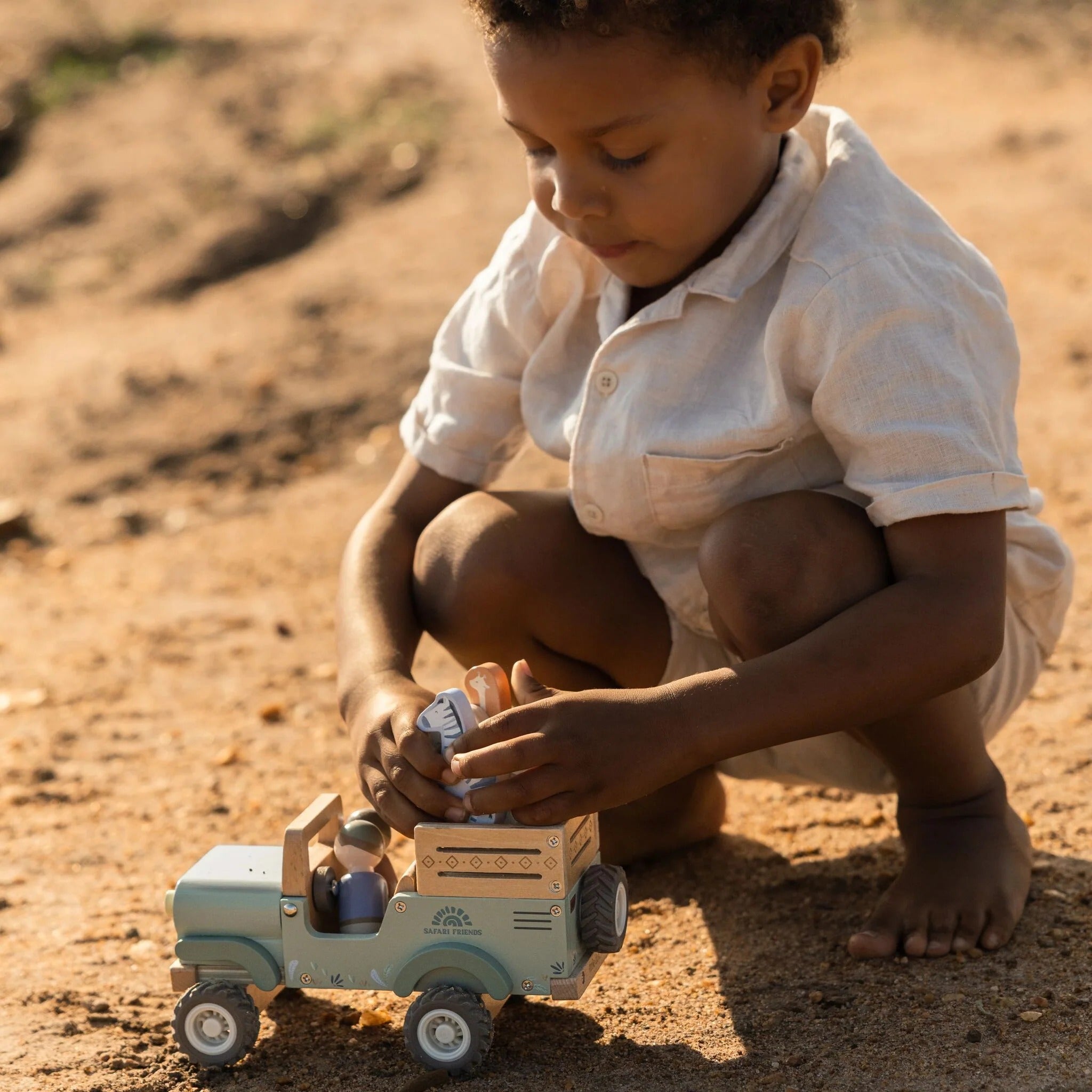 Little Dutch® Wooden safari car with animals Safari Friends