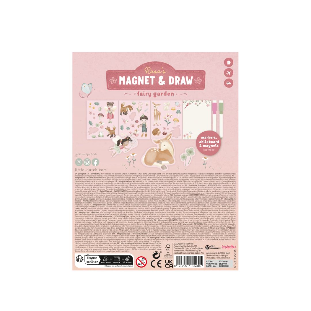 Little Dutch® Libro magnetico delle attività Rosa Fairy Garden