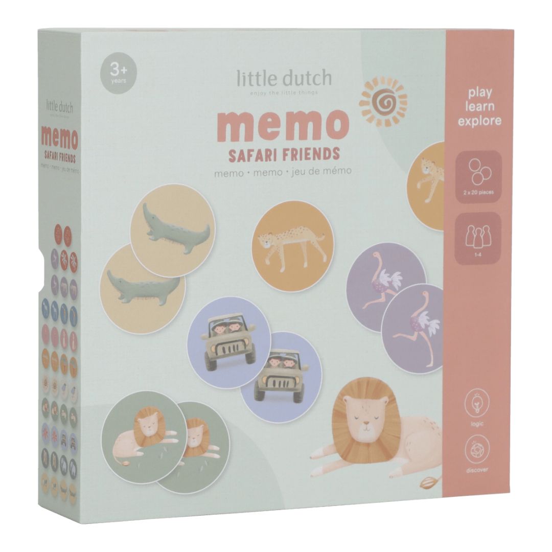 Little Dutch® Gioco della memoria per bambini Memo Safari Friends