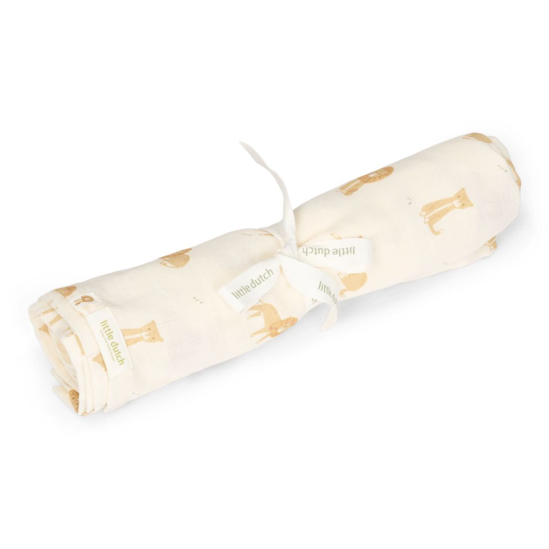 Little Dutch® Muslin swaddle blanket Safari Leo 120x120