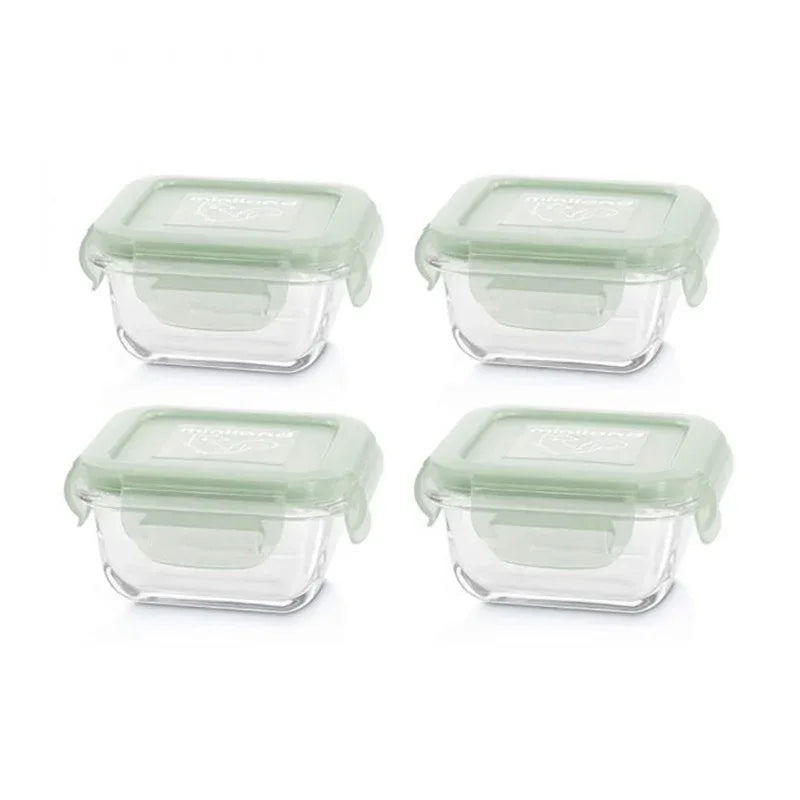 Miniland® Set 4 steklenih posodic Chip 160ml Miniland