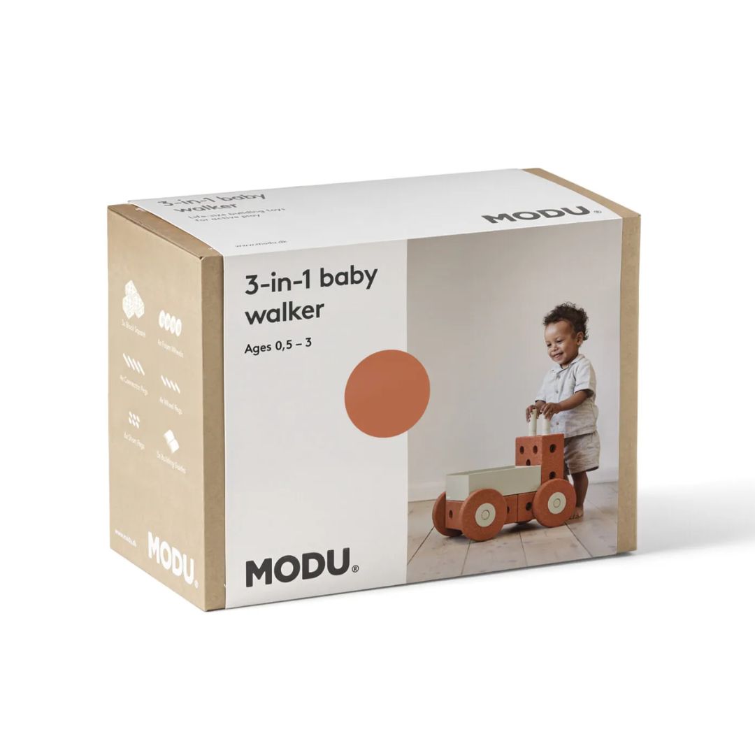 Modu® 3v1 Baby Walker Burnt Orange / Dusty Green