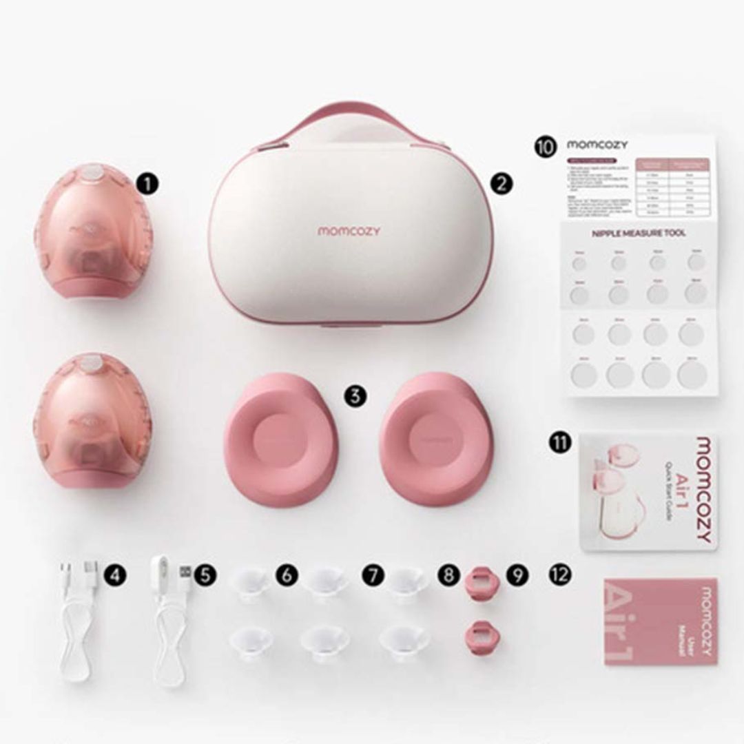 Momcozy® Air One Ultra-Slim Dvojna električna prsna črpalka Hands-Free za dojenje Red - Air One Ultra-Slim Dvojna električna prsna črpalka Hands-Free dojenje Red
