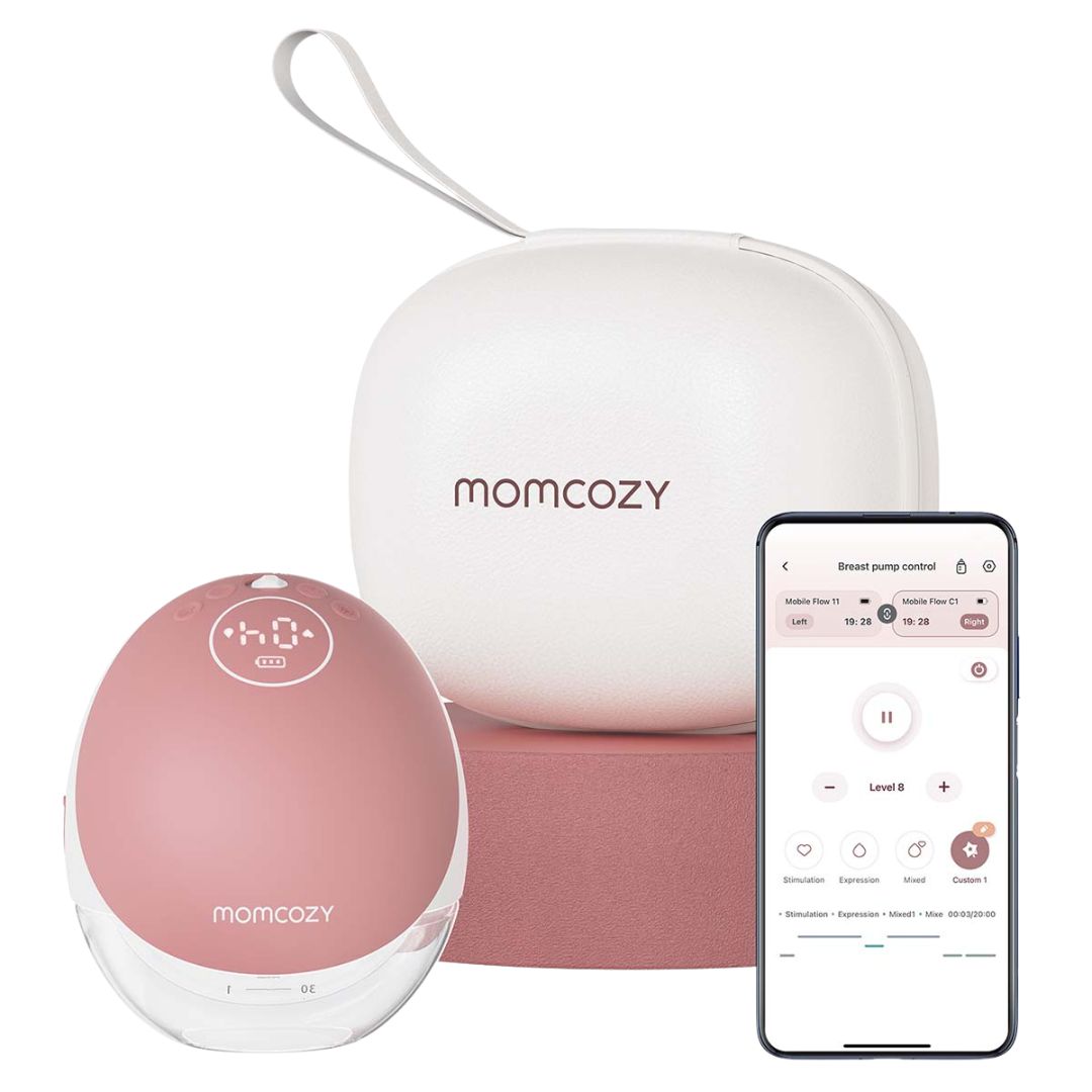Momcozy® M9 Mobile Flow™ Enojna električna prsna črpalka Hands-Free za dojenje Cozy Red - M9 Mobile Flow™ Enojna električna prsna črpalka Hands-Free dojenje Cozy Red