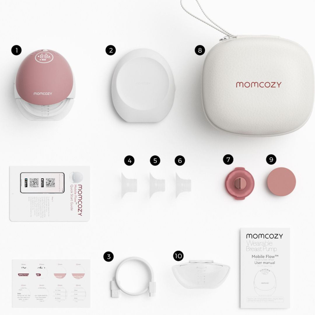 Momcozy® M9 Mobile Flow™ Enojna električna prsna črpalka Hands-Free za dojenje Cozy Red - M9 Mobile Flow™ Enojna električna prsna črpalka Hands-Free dojenje Cozy Red
