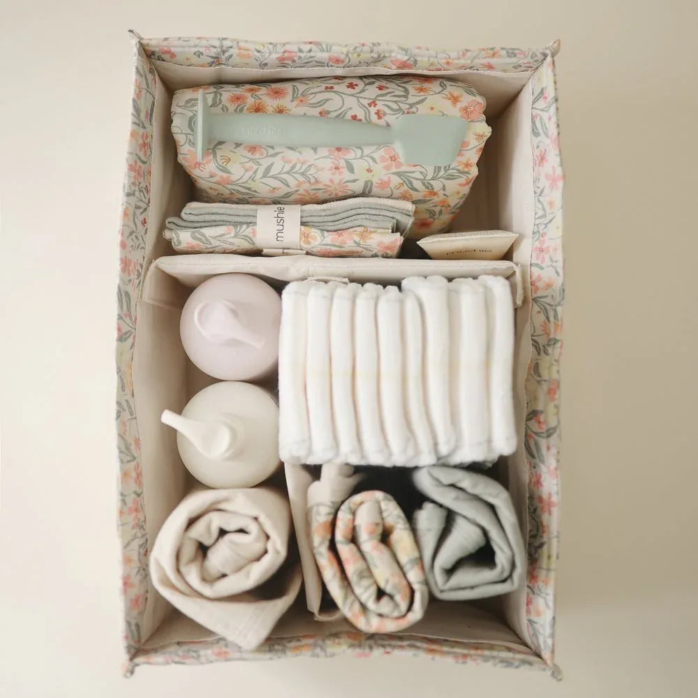 Mushie® Organizator za pleničke Pastel Blooms Mushie