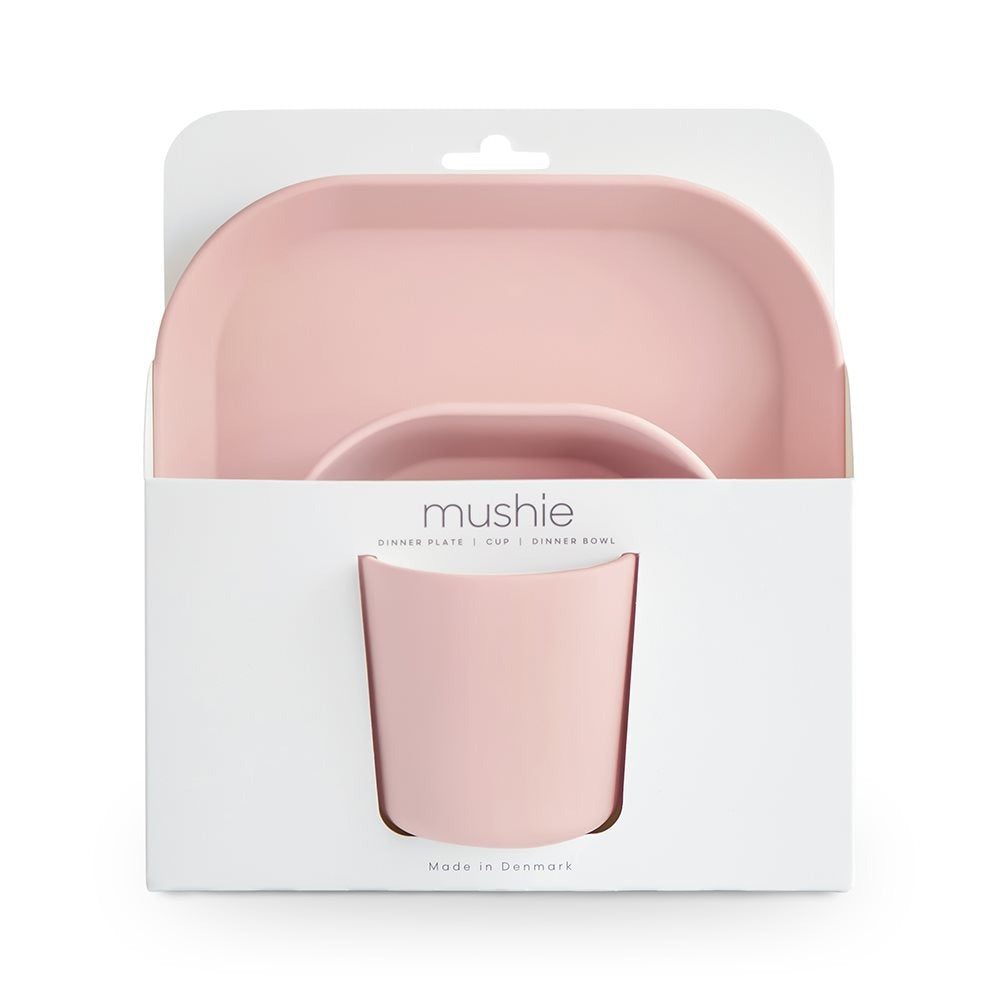 Mushie® Set pappa 3 pezzi Blush
