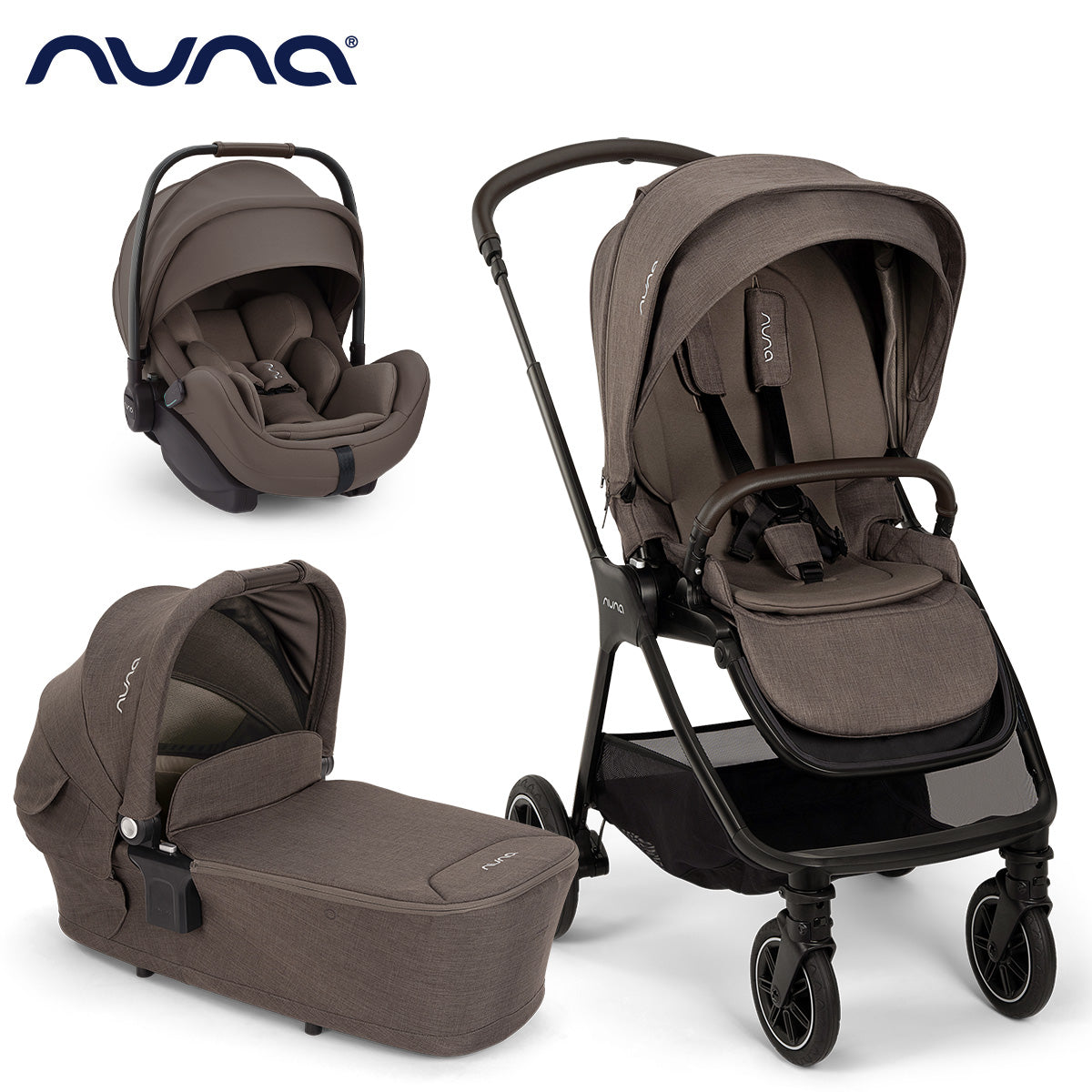 Nuna® Otroški voziček 3v1 Triv™ Next + Lytl™ + Arra™ Flex Chestnut Nuna