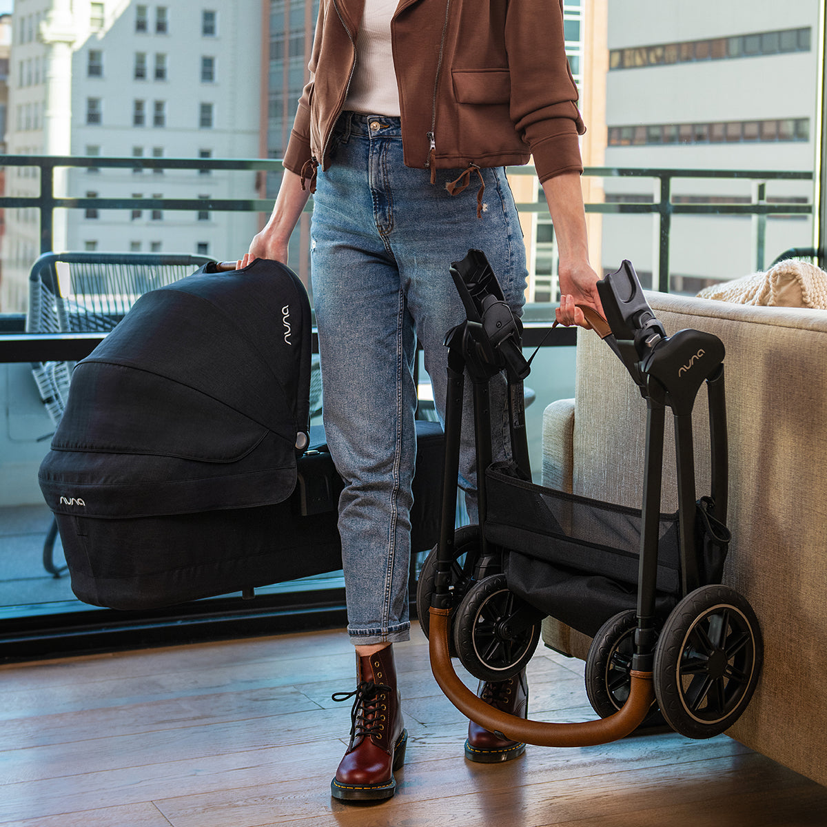 Nuna® Otroški voziček 3v1 Triv™ Next + Lytl™ + Arra™ Flex Pistachio Nuna