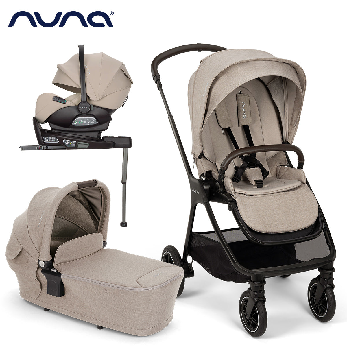 Nuna® Otroški voziček 4v1 Triv™ Next + Lytl™ + Arra™ Flex Chateau + Isofix baza Next Nuna