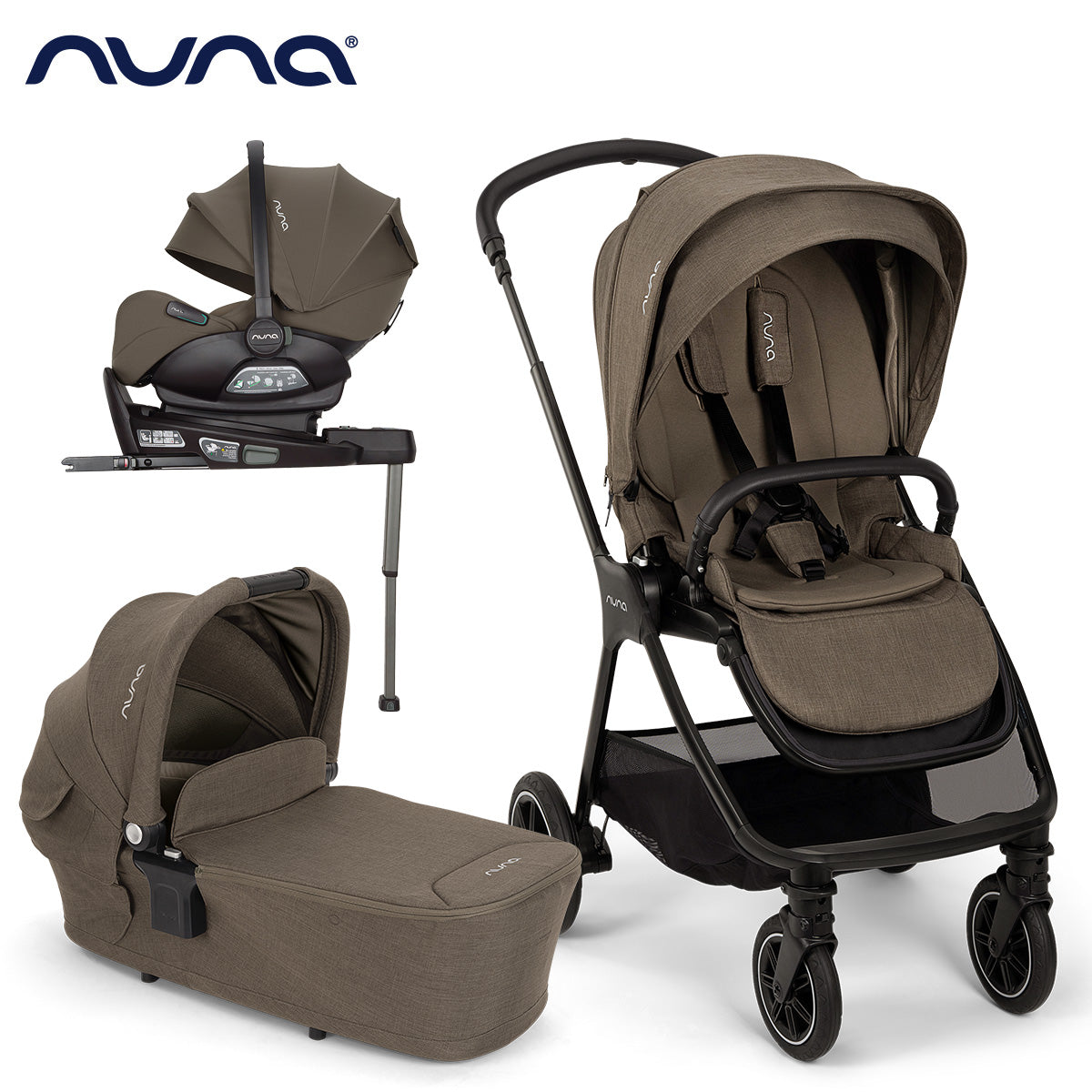 Nuna® Otroški voziček 4v1 Triv™ Next + Lytl™ + Arra™ Flex Pistachio + Isofix baza Next Nuna