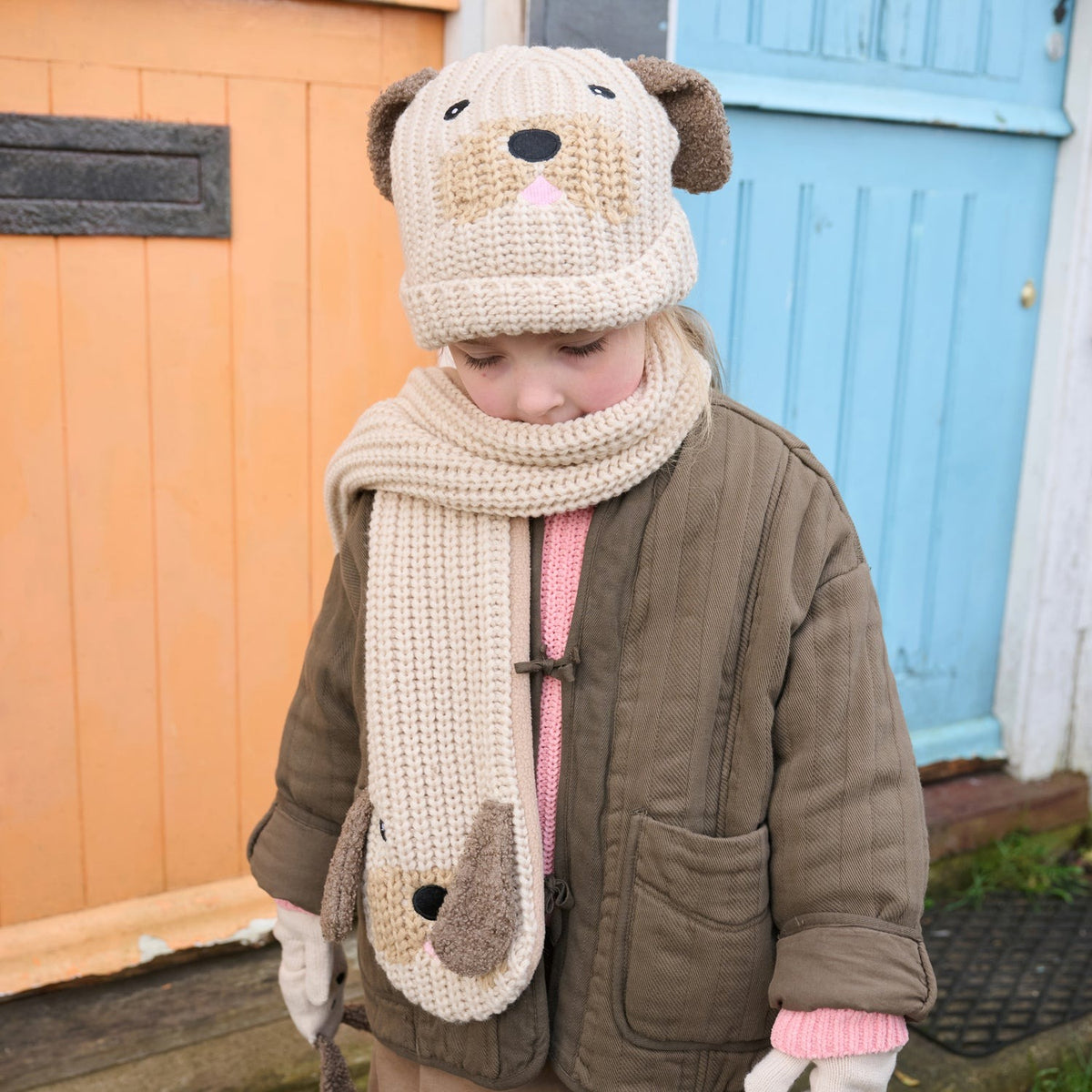 Rockahula® Otroška zimska kapa Pippy Puppy Knitted – slika 2