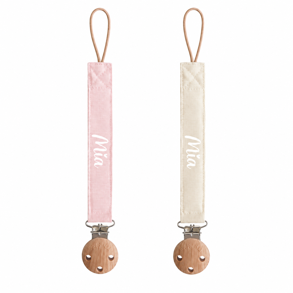 Mushie® Držač za dudu 2 komada Blush/Cream – slika 2