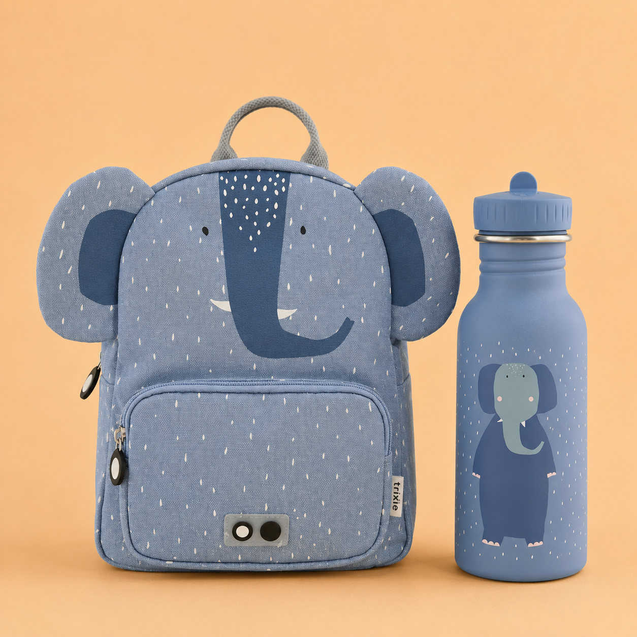 Trixie Baby® Set zainetto e borraccia Mrs. Elephant